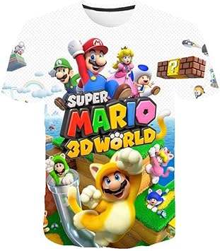 Amazon Co Jp Tシャツキッズ半袖マリオパーフェクトtシャツ3dプリントキッズガールズボーイズ スポーツ アウトドア