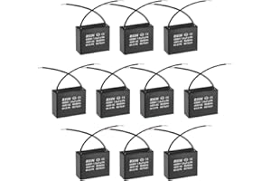 uxcell Ceiling Fan Capacitor CBB61 1.8uF 450V AC 2 Wires Metalized Polypropylene Film Capacitors 36.5x16x29.5mm for Water Pump Motor Generator, Pack of 10