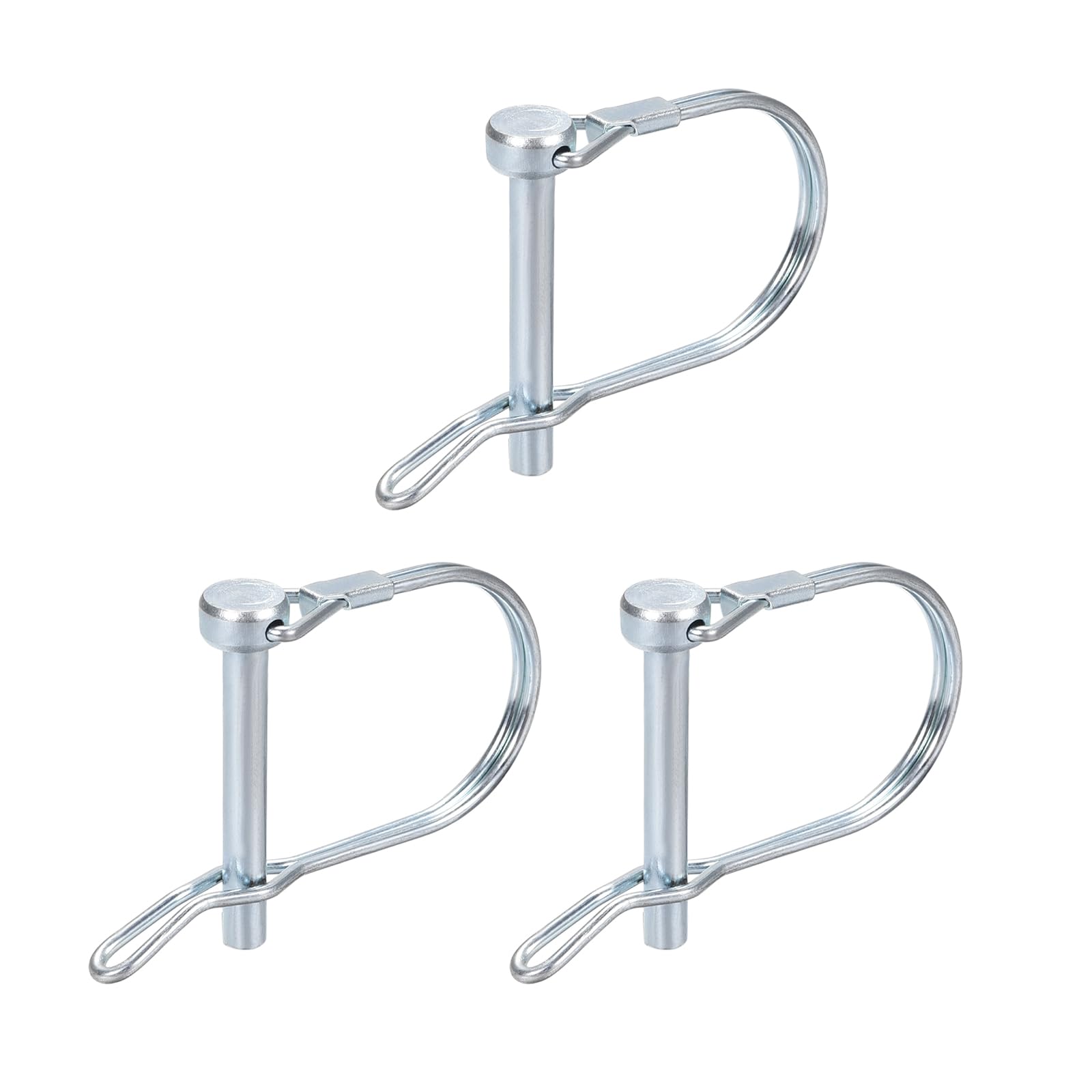 DTGN 6mm x 45mm (DxL) Shaft Locking Pin - 3Pack - Good for Farm Trailers Lawn - Carbon Steel Round Trailer Coupler Pin W/Ear - Silver Tone