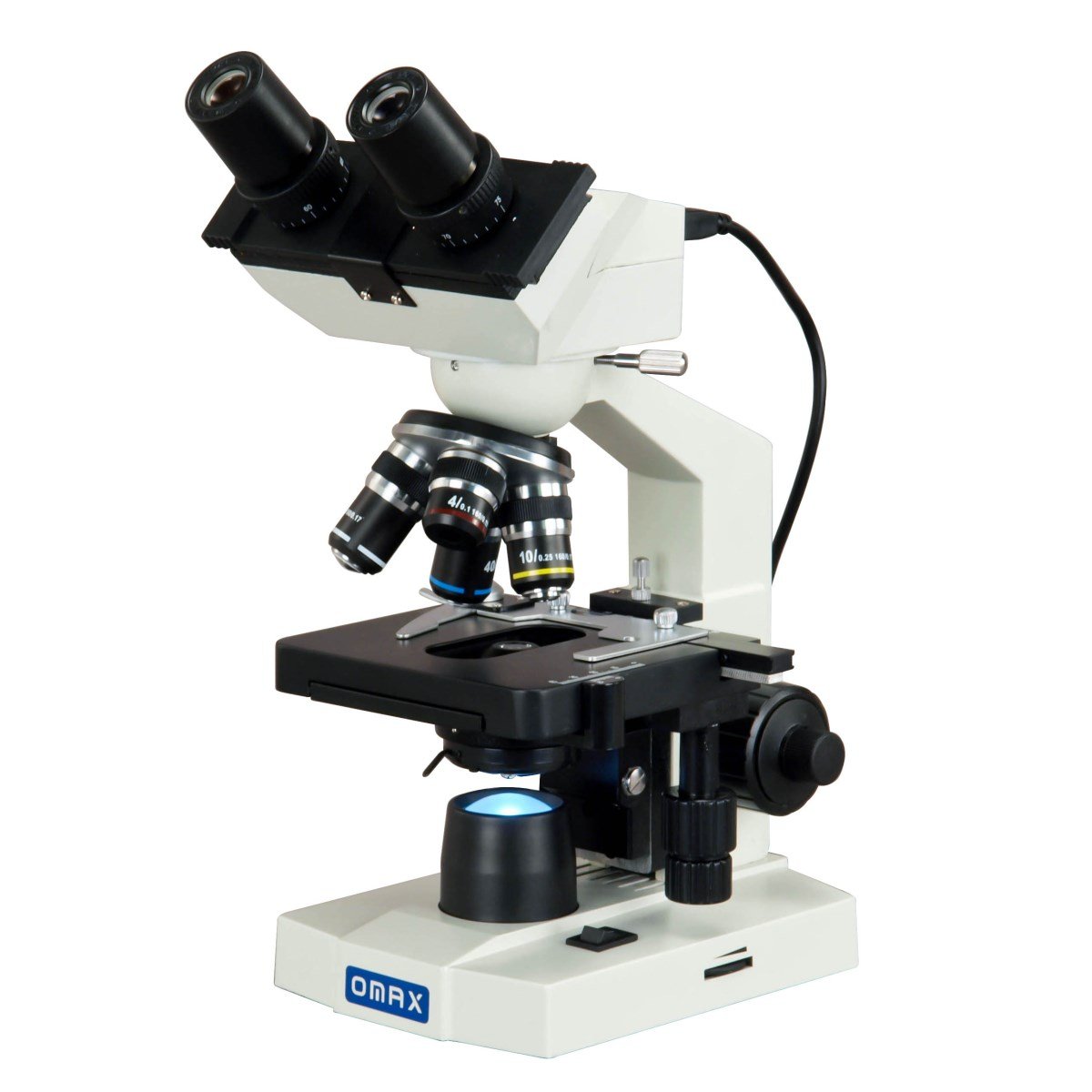 OMAX 40X-2500X Built-in 1.3MP Digital Camera LED Binocular Compound Microscope with Mechanical Stage