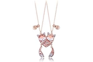 Lezmoii Friendship Necklace Best Friend Necklace Matching Magnetic BFF Necklace for 2 Girls Friendship Gifts