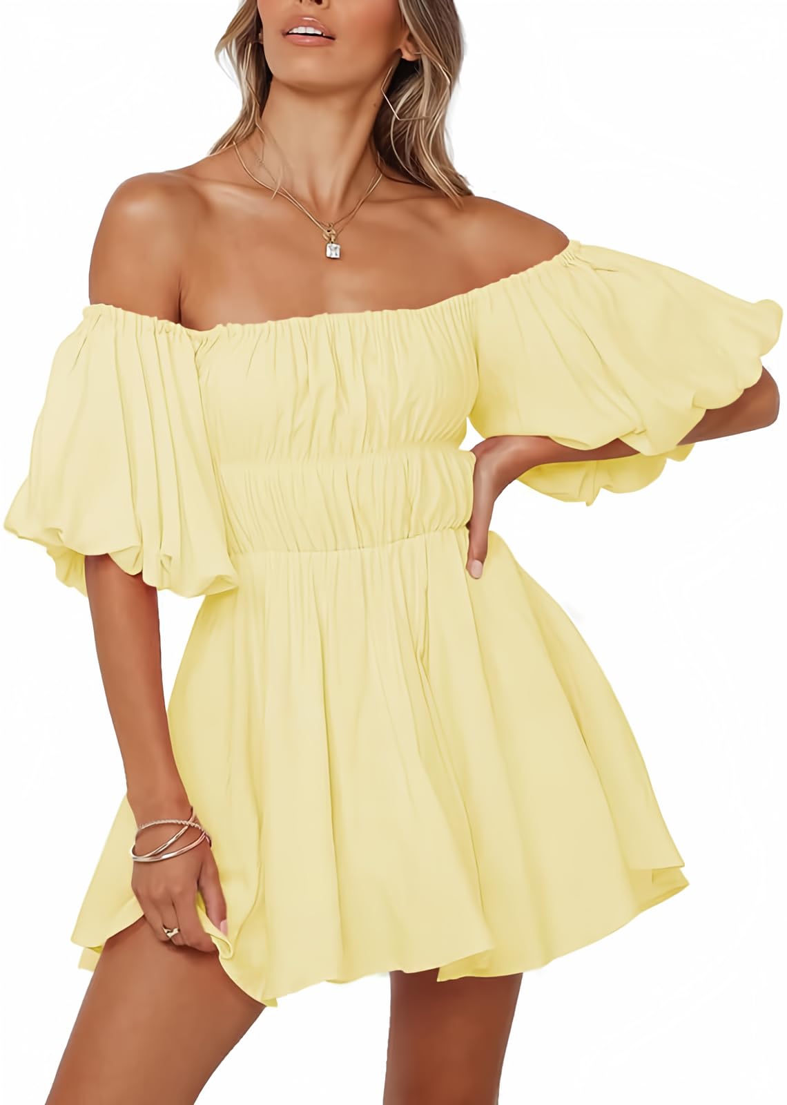 Dokotoo Women's Square Neck Off Shoulder Spring