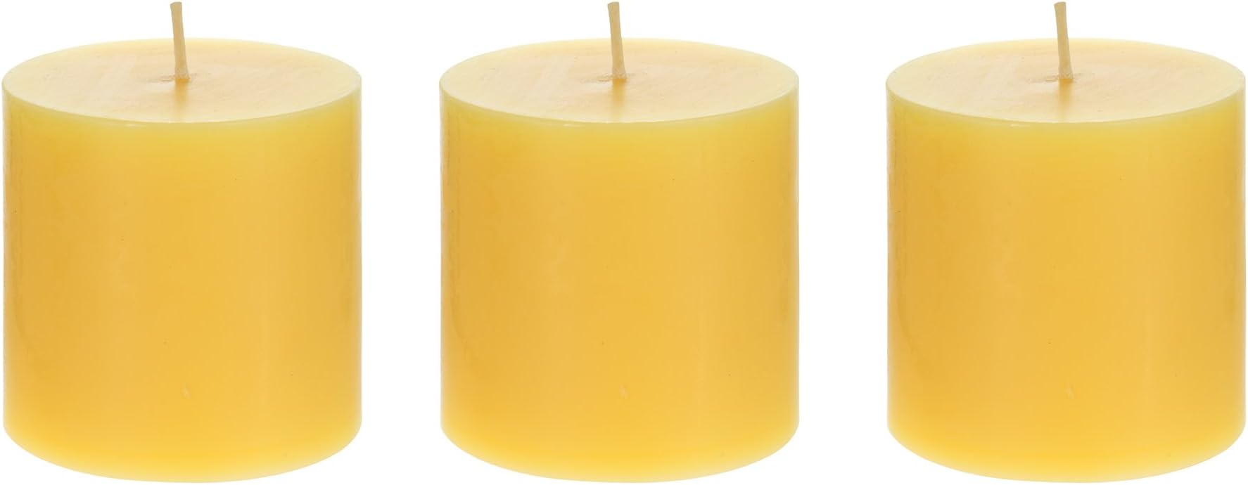 Mega Candles 3 pcs Citronella Round Pillar Candle, Hand Poured Paraffin Wax Candles 3 Inch x 3 Inch, Bug Repellent Candles for Indoor & Outdoor Use, Everyday Candles for Mosquitoes & Insects