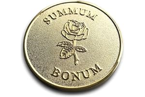 STOIC STORE UK Stoic Coin SUMMUM BONUM – Brass Metal Sandblasted- Gold Colour Reminder Coin - Stoicism/Medallion