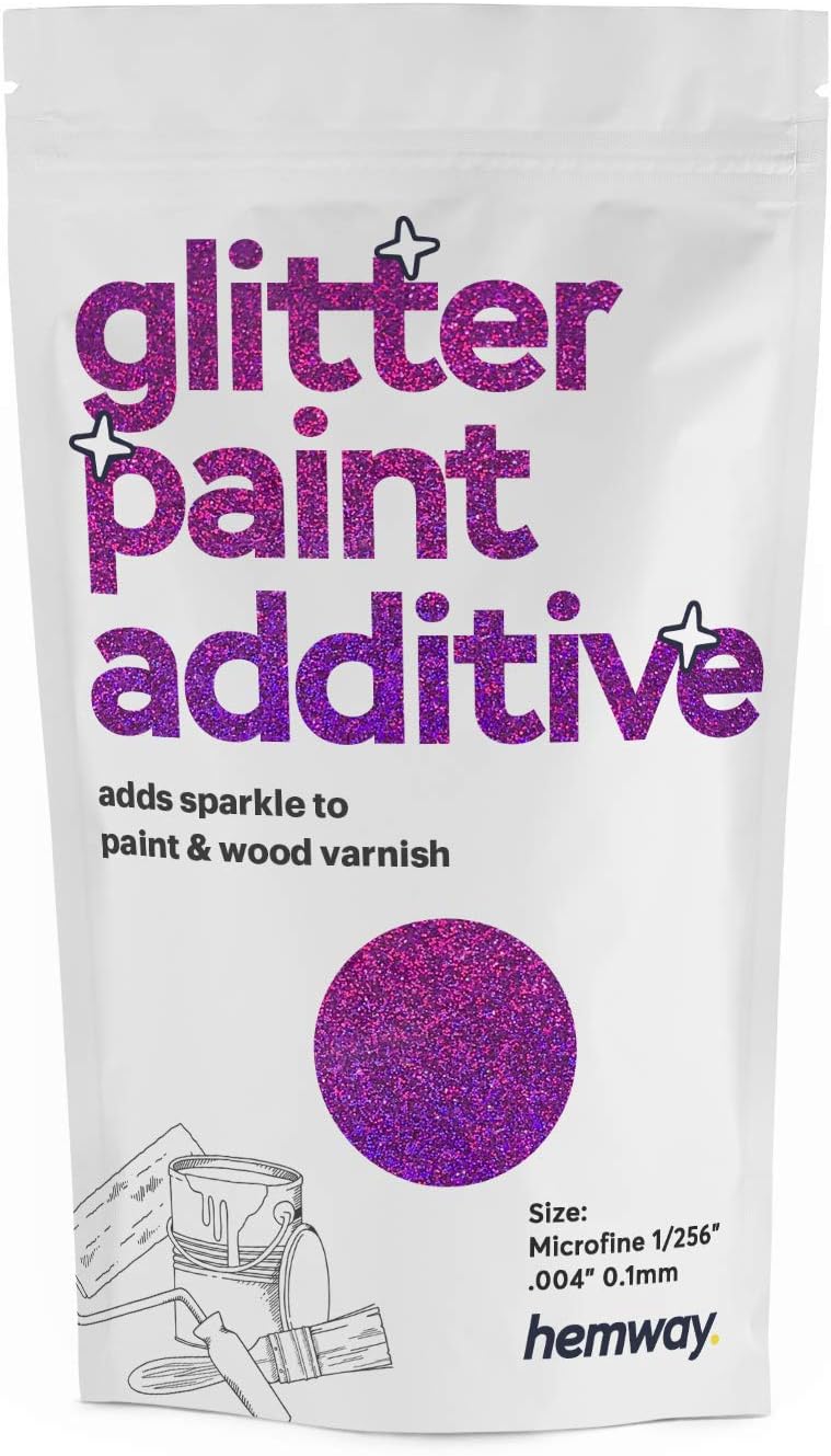 Hemway Purple Holographic Glitter Paint Additive Microfine 100g for Adding Sparkle to Paints & Varnish, Microfine (1/256" 0.004" 0.1mm)