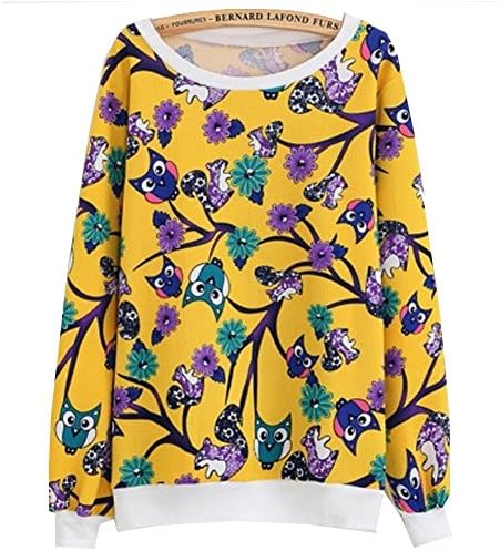 Star Fashion Owl Hoodie Pullovers Winter Tops Sweatshirt