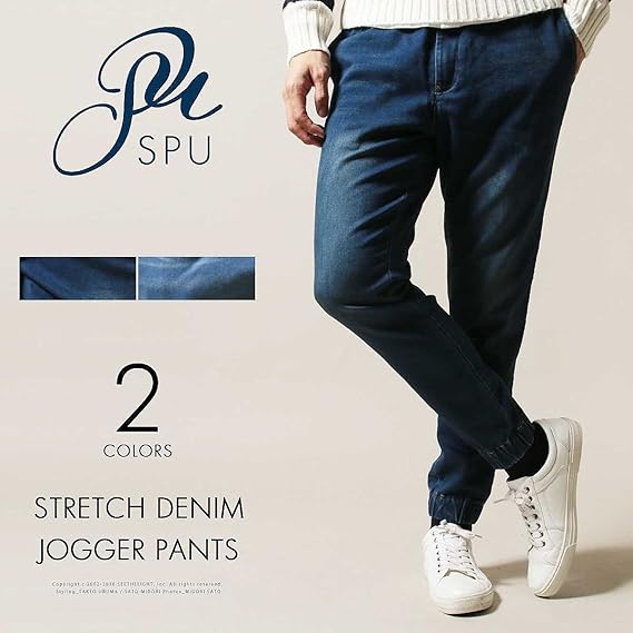 Amazon ジョガーパンツ メンズ デニム ストレッチ S ネイビー Navy ジーンズ 通販