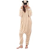 ZOBAYOP Unisex Adult Animal Hooded Onesie Pajamas for Women Men Halloween Costume Cosplay Dog
