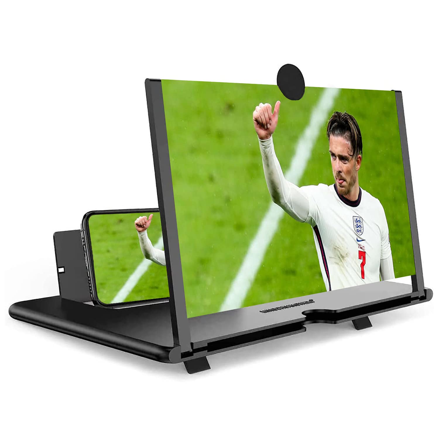 Photo 1 of 12 Inch Smartphone Screen Magnifier 3D HD Foldable Amplifier Phone Stand with Adjustable Angle Gift for Mom Dad Family Portable Universal Enlarger Movies Gaming Video