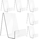 6 Pack Acrylic Book Stand, Easel Stand for Display, Book Display Holder | Clear Display Stand for Album, CD, Magazine, Postcard, Picture, Plate, Artworks, Phone, Tablet