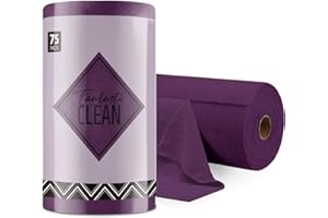 Fantasticlean Microfiber Cleaning Cloth Roll -75 Pack, Tear Away Towels, 12" x 12", Reusable Washable Rags (Dark Purple)
