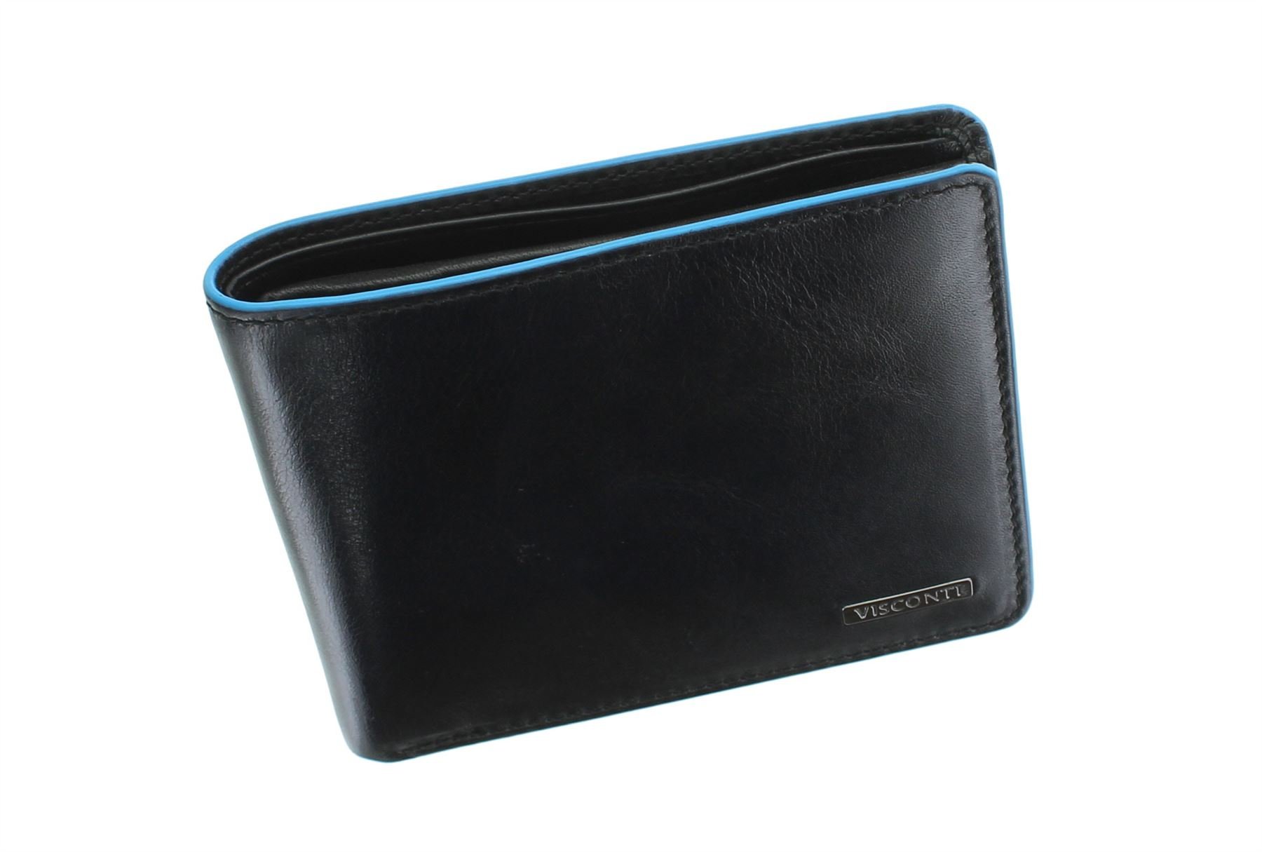 VISCONTI Alps Collection OZWALD Bi-Fold Leather Wallet - RFID Protected - ALP85 Black