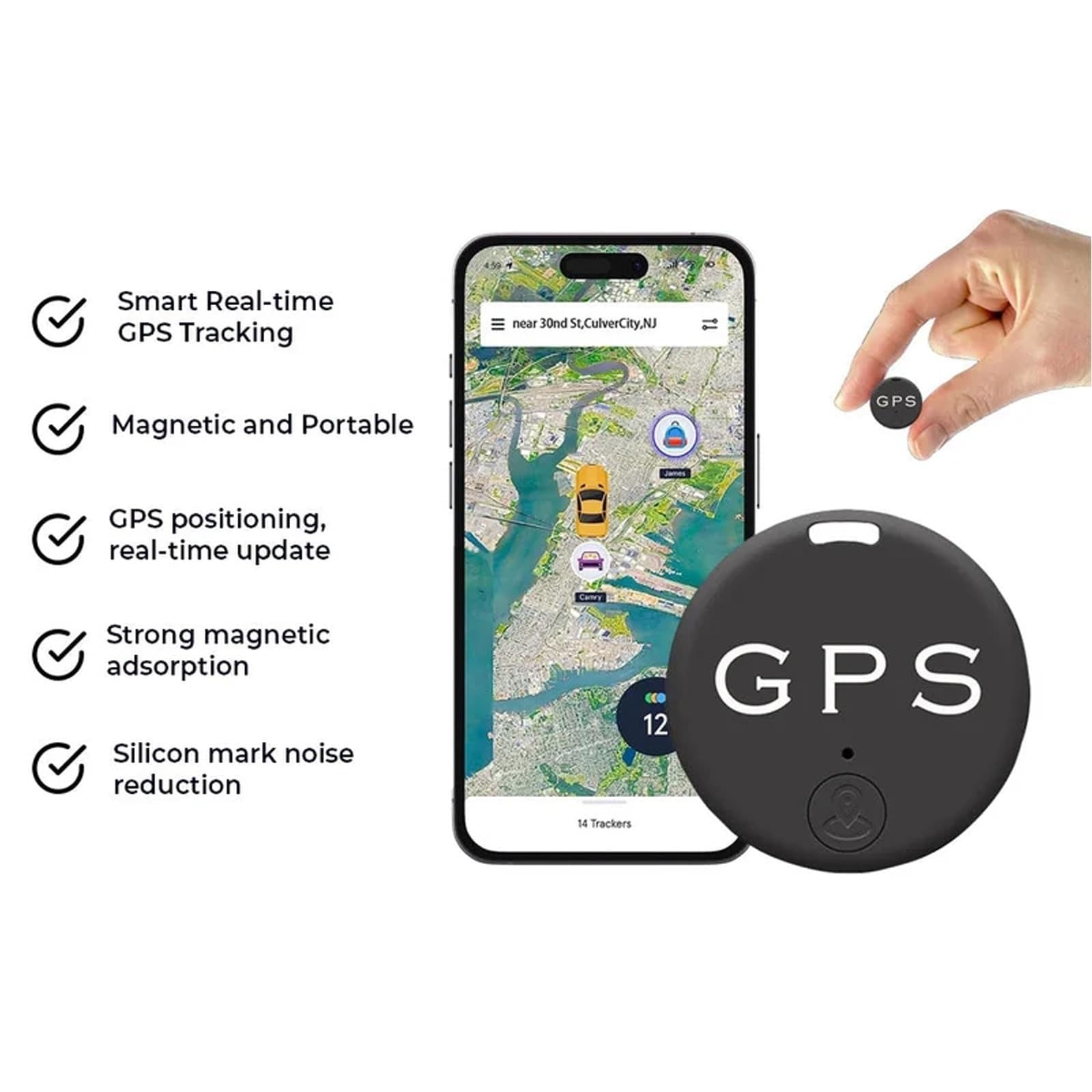 Promax Easyfind Mini Magnetic GPS Tracker, Strong Vehicle Tracking Anti-Lost Device for Car Hidden (5PCS)