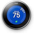 Nest Learning Thermostat 3rd Generation, Stainless Steel, Works with Amazon Alexa