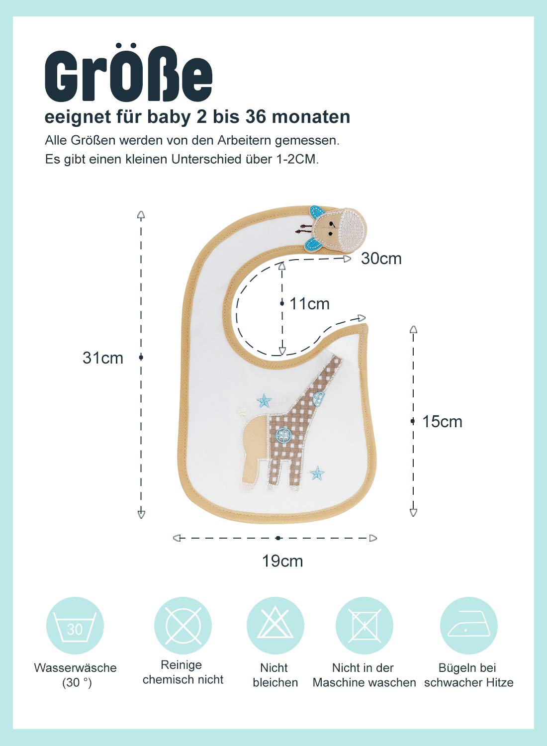 FUTURE FOUNDER Baby Lätzchen Wasserdicht Weich 10er Halstücher aus Baumwolle mit Klettverschluss für Baby Jungen Kleinkinder