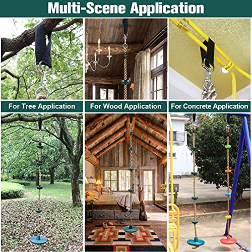 Newtion Kids Tree Swing Climbing Rope with Foot Hold Platforms,Outdoor