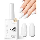 Makartt Ultra-Pigmented White Gel Nail Polish 15ml | One Coat White Gel Polish, High Gloss 15-Toxin Free Salon-Grade For Fren