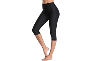 ATTRACO Swim Pants for Women High Waisted Swim Capris Swim Shorts Swimming Leggings