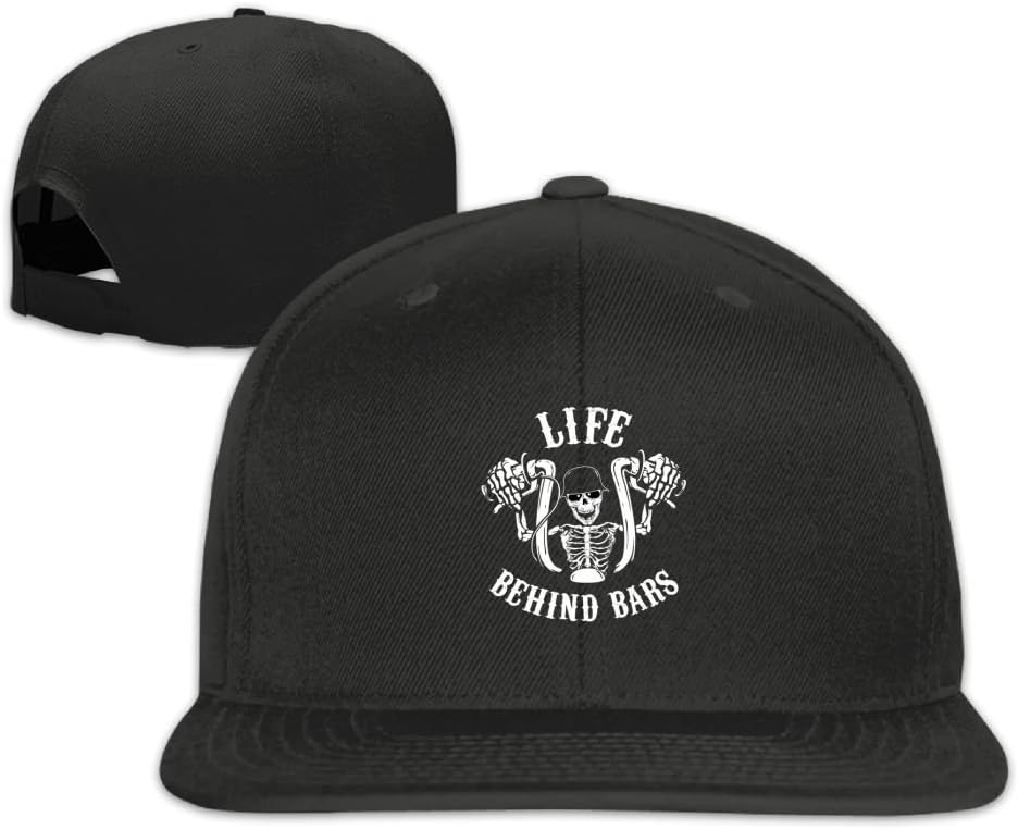 Life Behind Bars Motorcycle Biker Unisex Flat Bill Visor Baseball Cap