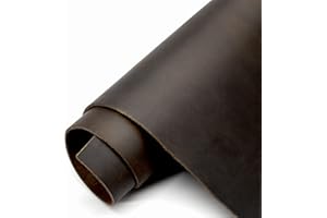 INGGUISE Thick Leather Sheets for Crafts Tooling Leather Square 1.8-2.1mm Full Grain Leather Pieces Genuine Cowhide Leather for Crafts Sewing Hobby Workshop Black Coffee, 12"x12"