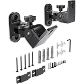 Surround Rear Speaker Wall Mount, Up to 32 lbs, Swivel and Tilt, 2 Pack | Heavy-Duty Metal, Fits Keyhole and 1/4‑20 &amp; M5/M4 Threads Mounting, Works with Klipsch, LG, Polk, Sony and More