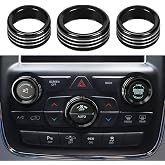 RZXKK AC Air Conditioner Volume Tune Knob Button Cover for Dodge Durango 2014-2020 Jeep Cherokee Grand Cherokee 2014-2021 (Black)