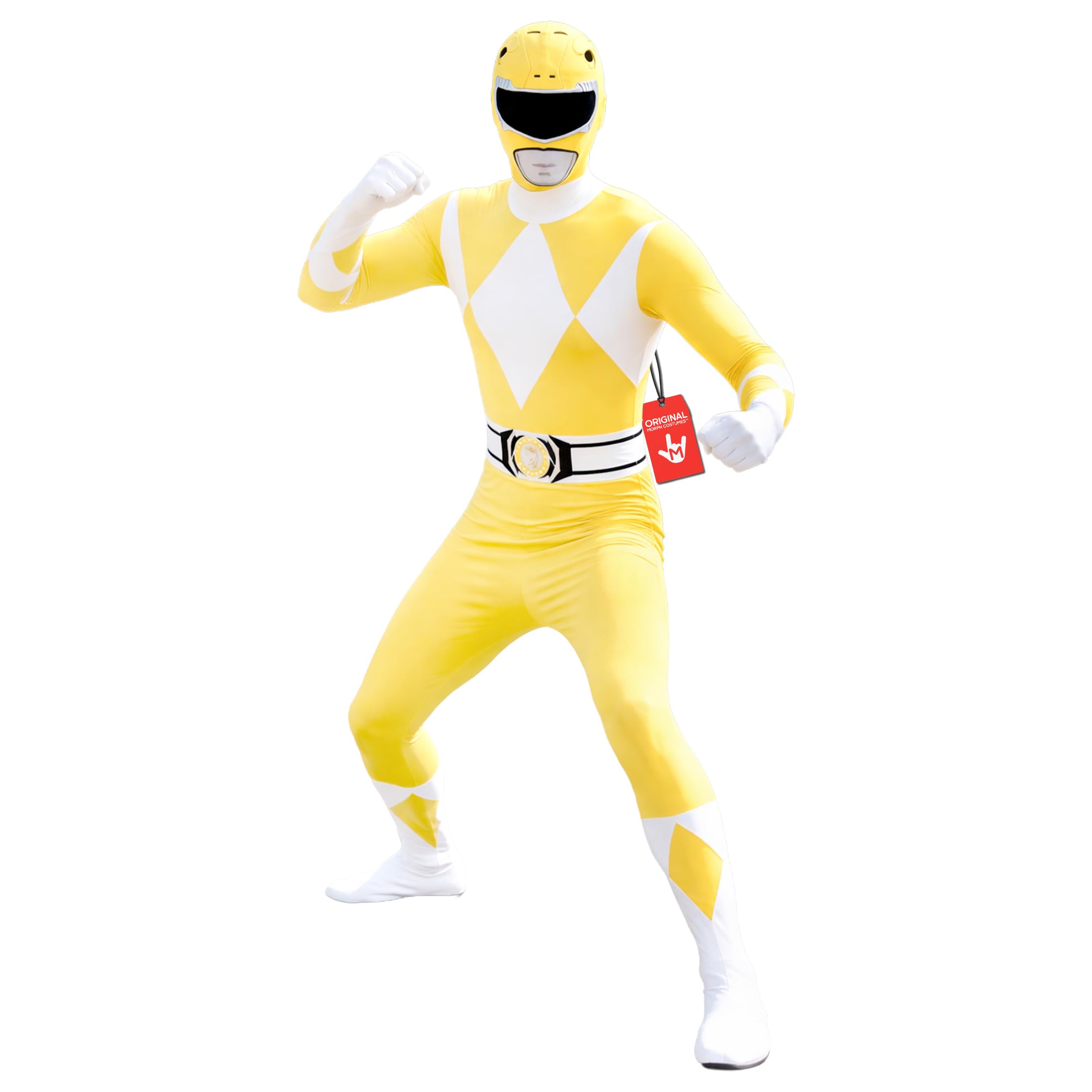 Morphsuits Men's Power Rangers Morphsuit Adult Sized Costume, Yellow, XXL UK