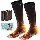 Heated Socks for Men Women, Foot Warmer with 5V 6000mAh Rechargeable Battery Powered, Up to 8 Hours,4 Levels Temperatures Setting,Thermal Heating Electric Socks,Foot Warmer