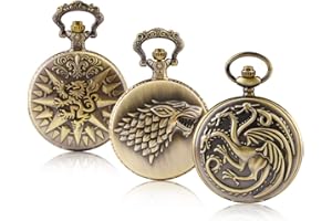 Whodoit Men's Pocket Watch, Arabic Digital Dial Pocket Watches with Chain for Men