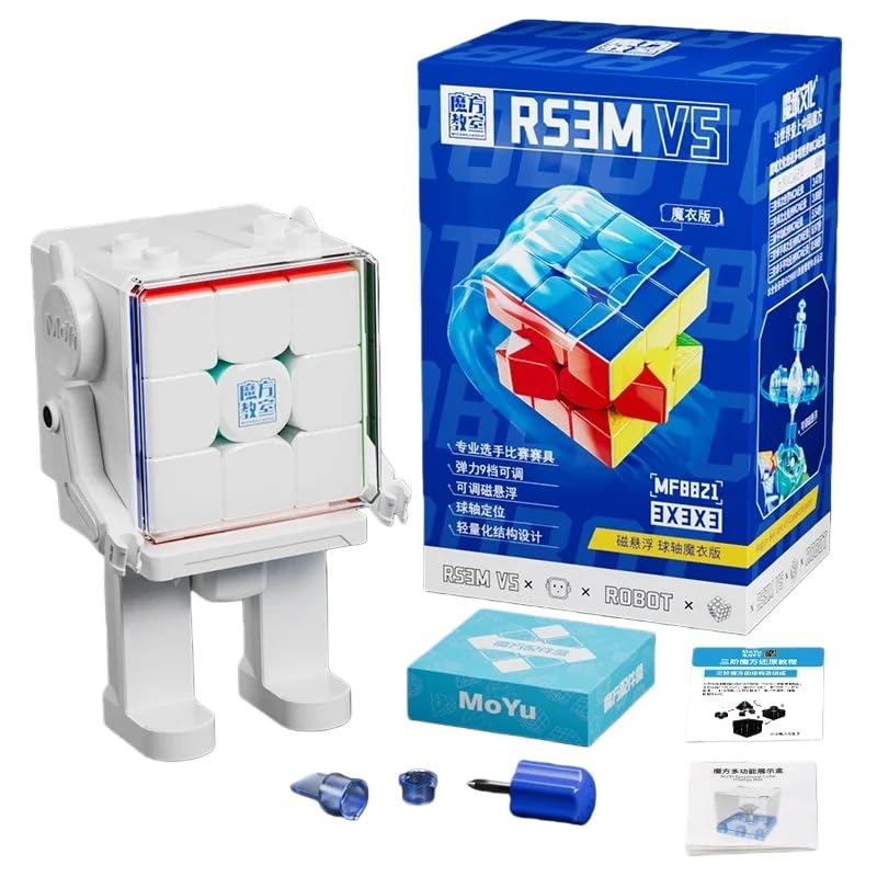 lingsi_siling RS3M V5 Magnetic 3x3x3 Speed Cube, Stickerless Professional Ball Core UV Maglev Magic Cube Robot, 3D Puzzle Magic Toy for Kids & Adults (RS3M V5 Ball-Core UV Robot) — image 1