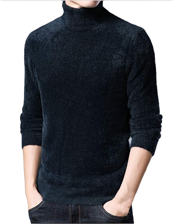 LuckyBov Men Turtleneck Stylish Bottoming Shirt Long Sleve Winter Warm Tee Bronze 2X-Small 