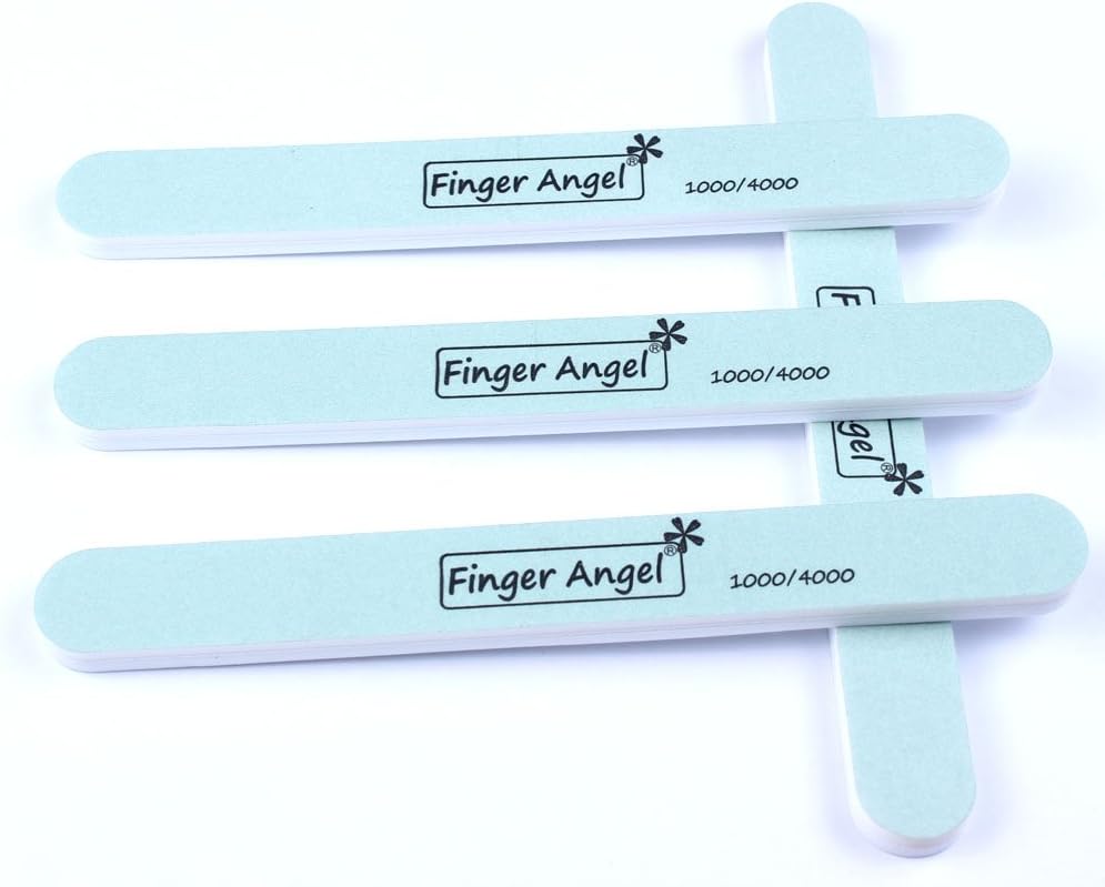 FingerAngel 15Pcs Nail Buffer File Polisher Smooth and Shiny Nail Buffer Double Side Natural Nails Cushion Nail File 1000 and 4000 Grit