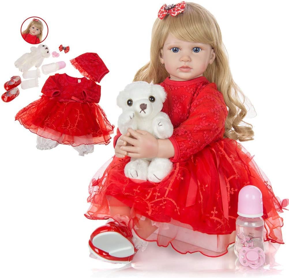Prezzo PPHH Reborn Bambole 24 Pollici / 60cm di Tessuto Grafico Reale Baby Body Gel di silice Lifelike Reale Baby Girl Doll X-mas Regalo di Compleanno per Age 3+ Offerte