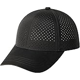 FEINION Men Summer Adjustable Performance Hat Breathable Snapback Laser Perforated Mesh Baseball Cap