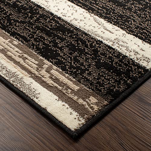 SUPERIOR Indoor Area Rug, Jute Backed, Modern Geometric Patchwork Floor Decor for Bedroom