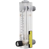 Walfront 0.2‑2GPM Panel Type Water Meter Adjustable Liquid Flowmeter 1/2in Male Thread 1/4in Female Thread