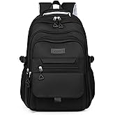 Eagerrich School Cute Aesthetic Backpack Girls Backpack for Students Kids Teen Girls Large Capacity Bookbags College Backpacks Laptop Lightweight Bookbag Casual Travel Daypacks School Bag(Black)
