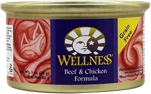 WELLNESS CAT FOOD BEFF & CHKN, 3 OZ, PK- 1