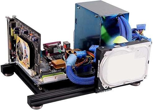 Caja de marco abierto de bricolaje, carcasa de PC de computadora de aleación de aluminio de