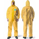 Andes Chemical Protection Coveralls | Hazmat Suits | Sealed Seam Chemical Protection Suits with Hood, Elastic Wrists