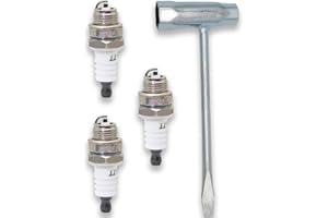 GREPSPUD 3pcs BPMR7A L7T Spark Plugs with 1pc 13 by 19 mm Chainsaw Scrench Wrench Tool BPM7A RCJ6Y RCJ7Y Sparkplugs for 2-Stroke Small Engine Husqvarna Stihl MS290 021 023 024 025 026, etc.