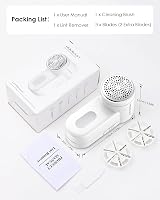 HOMEASY Fabric Shaver Portable Lint Remover 2 Speed 6-Leaf Blades White view 8