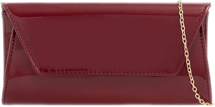 Download Girly HandBags Plain Glossy Clutch Bag (Burgundy): Amazon.co.uk: Shoes & Bags