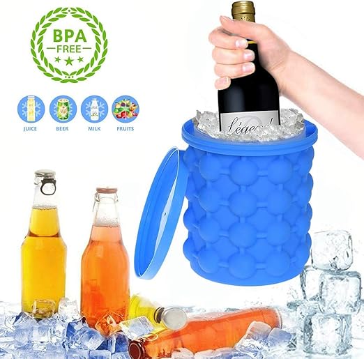 Amazon.com: BZVTT Ice Buckets Cube Moulds Silicone Ice Bucket with ...