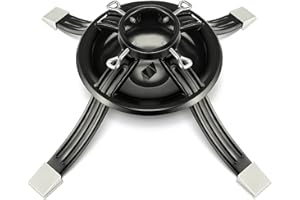 Roowest Christmas Tree Stand for Live Tree, Real Christmas Tree Base Dark Green Metal Holiday Xmas Tree Stands Fits for 2-3.5 Inches Trunk, 0.8 Gallon Water Capacity