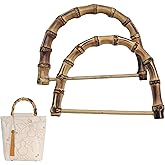 D Shape Real Bamboo Purse Handles – 2 PCS Natural Bamboo Bag Handles for Crochet Bags, DIY Purse Handle Replacement, Bamboo Purse Handles for Bag Making