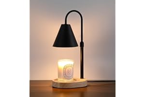 MEIXISUE Black Candle Warmer Lamp with Timer and Dimmer,Mother's Day/Birthday/Christmas Gifts for Mom/Wife,Electric Wax Melt Warmer,Home Decor,Scented Jar Lamp,Adjustable Height,with 2 Bulbs