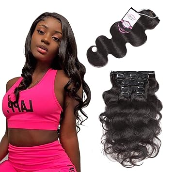 Wavy hair extensions clip in human hair Clearance