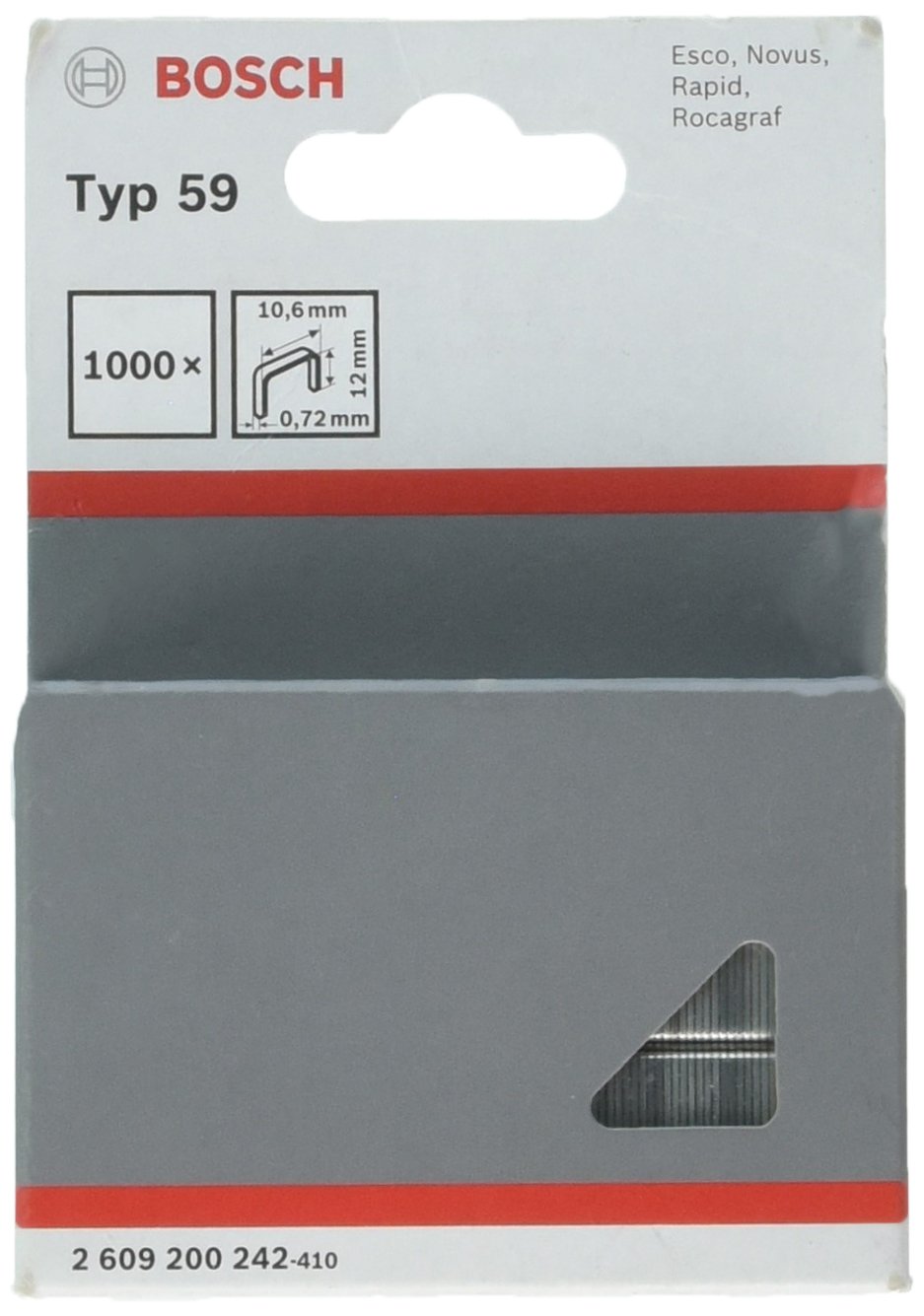 Bosch Accessories 2609200242 Fine Wire Staple, Silver, 12 x 10.6 mm, Set of 1000 Piece