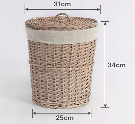 XINYALAMP Cesta de lavadero, Tejido de Mimbre, la Cesta Grande de